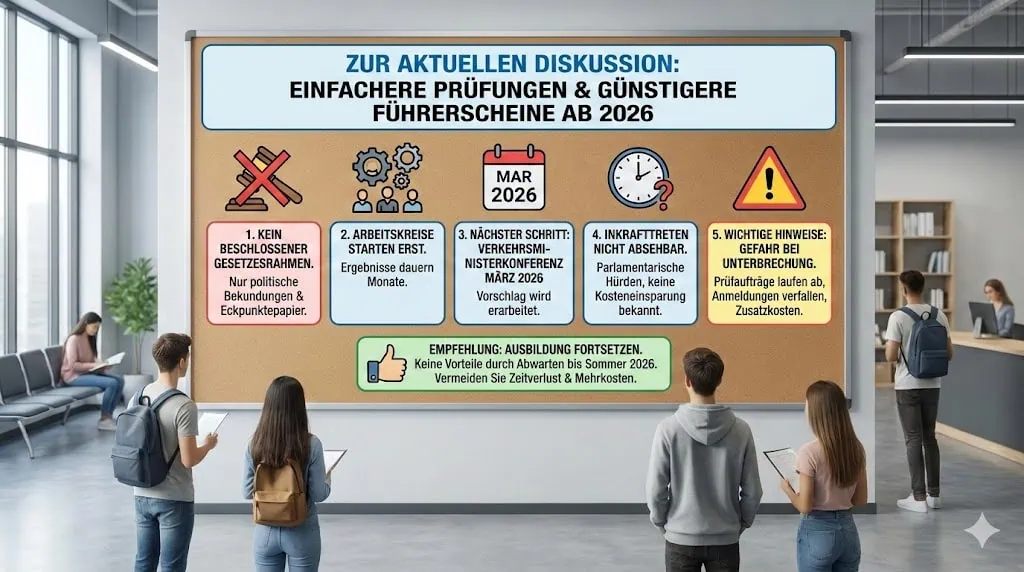 Eine Schautafel zu kommenden Preisänderungen in Fahrschulen mit den wichtigsten Fakten